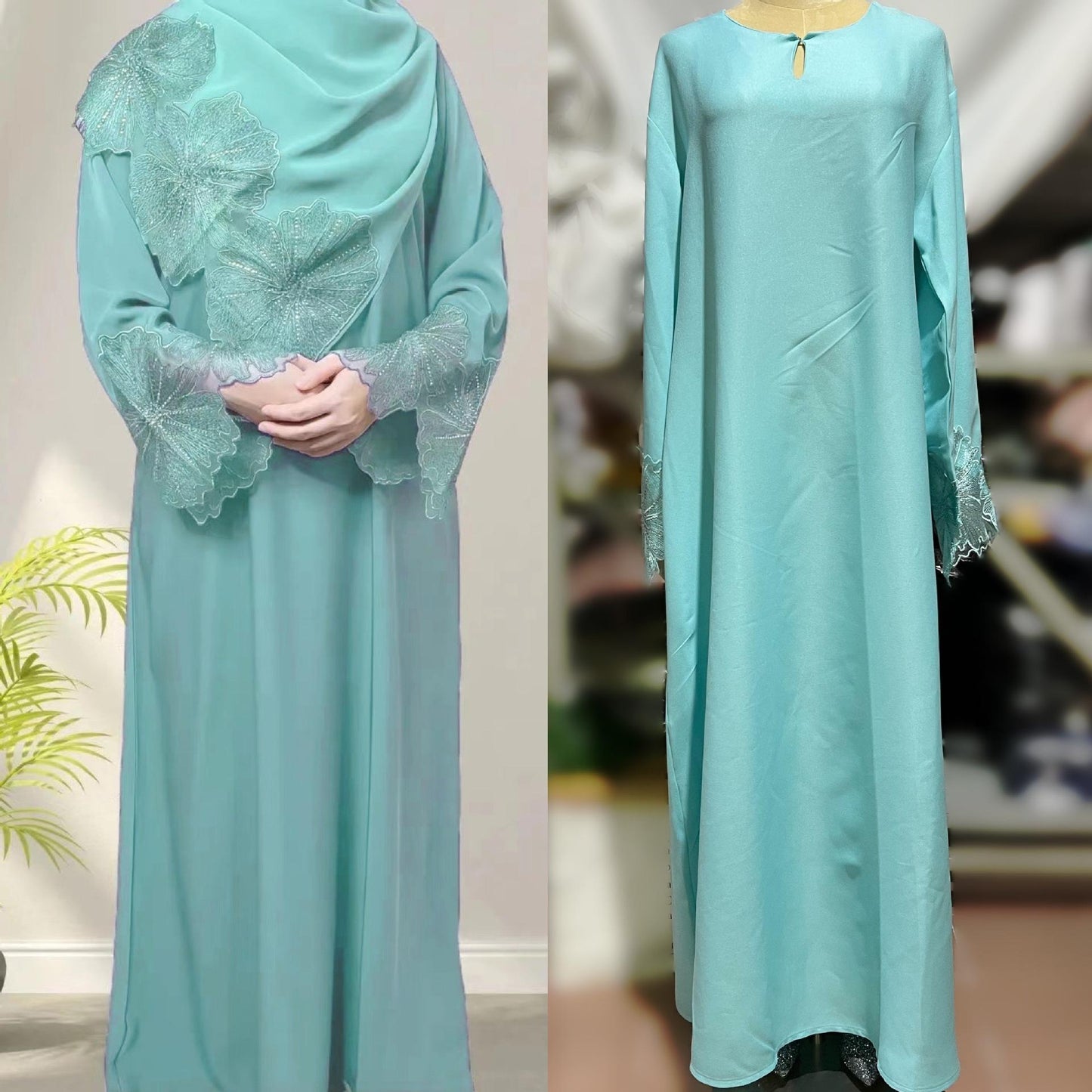 HASASERIES HS1029 2pcs Set Abaya+Hijab