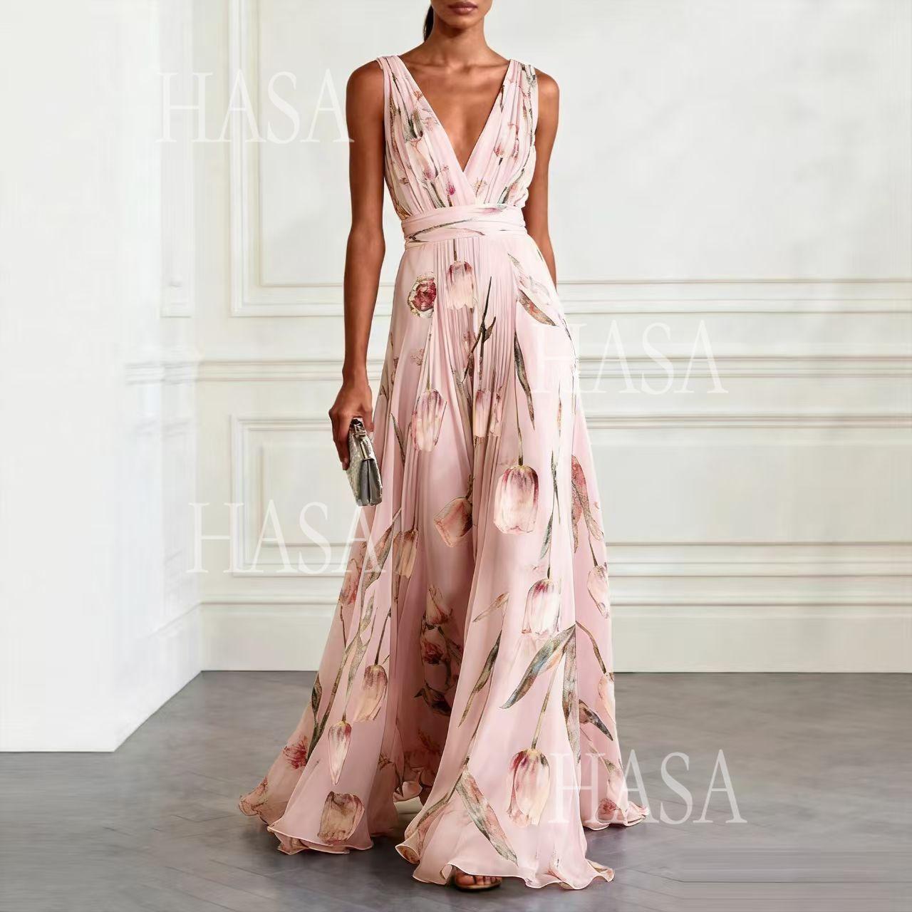 HASA HS6799 Romantic Floral Maxi Dress That Turns Heads