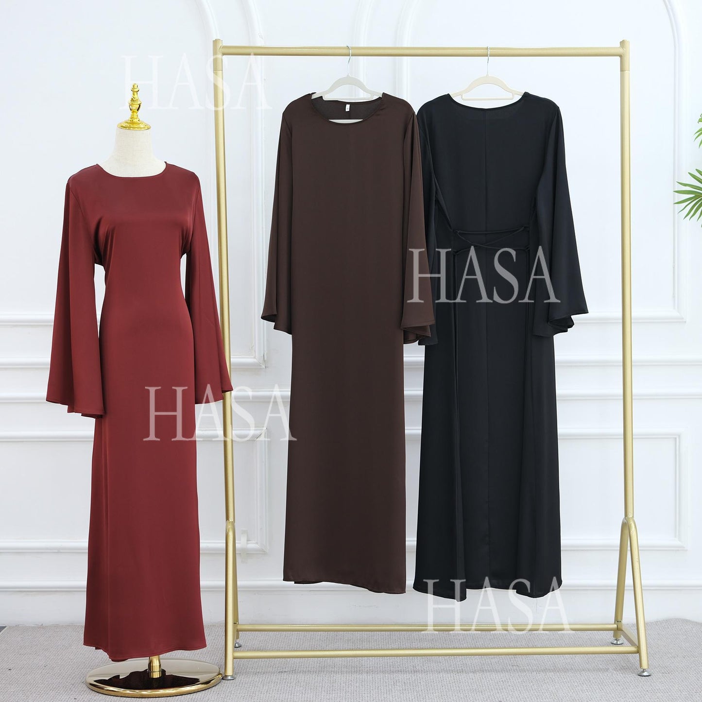 HS6491 Elegant Bell Sleeve Maxi Dress