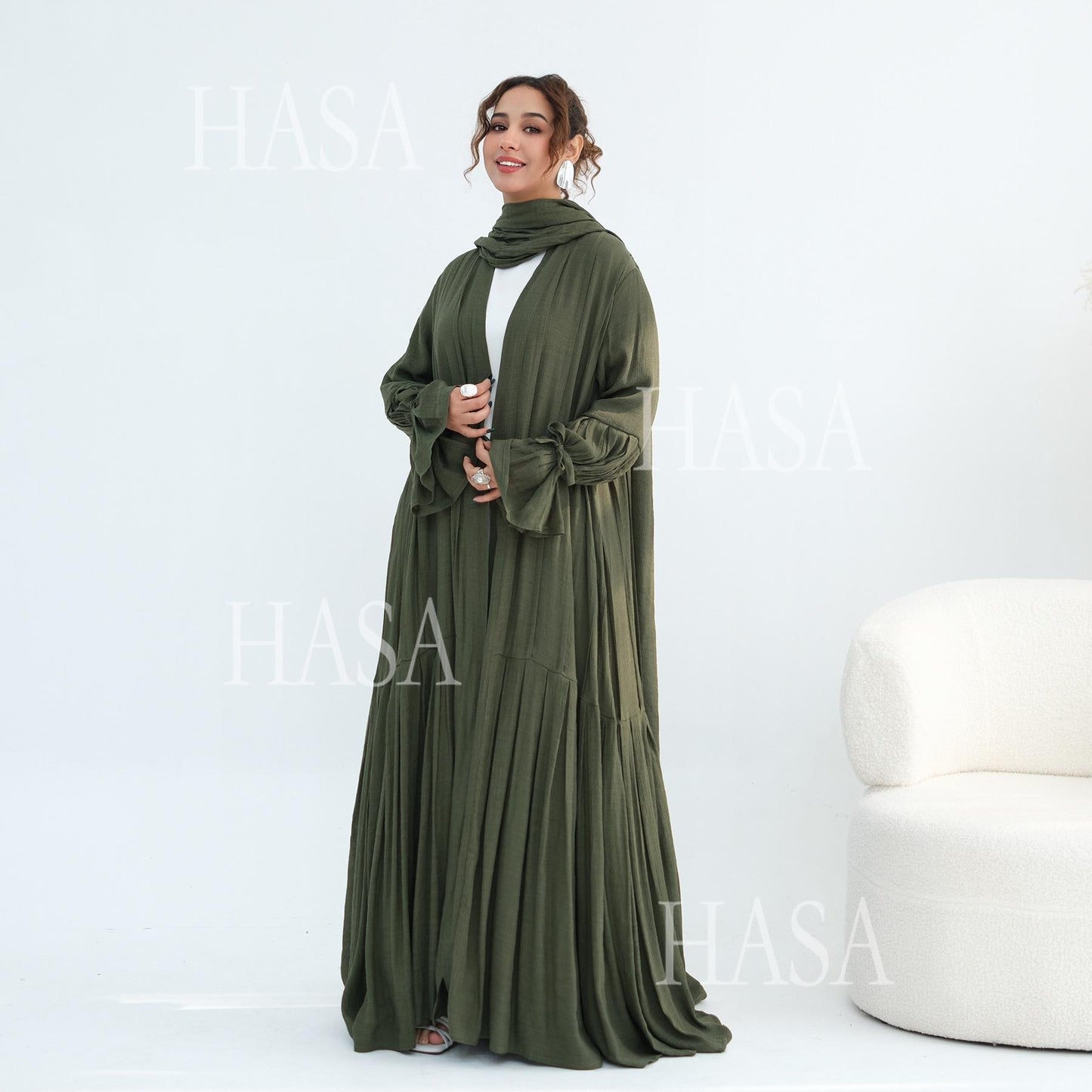 HASA HS6802 Flowy Abaya and Hijab Set You Will Love