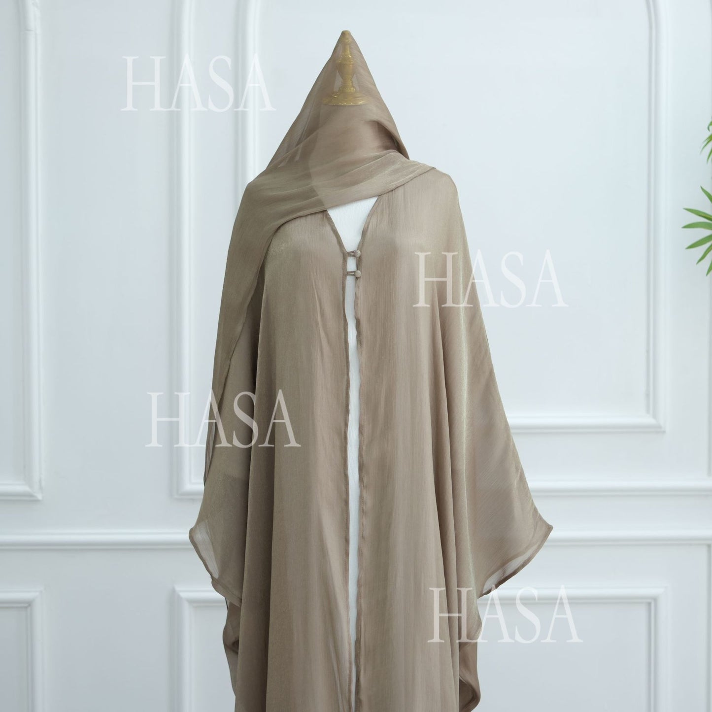 HS6534 Elegant Island Wrinkle Texture Solid Color Cardigan Robe