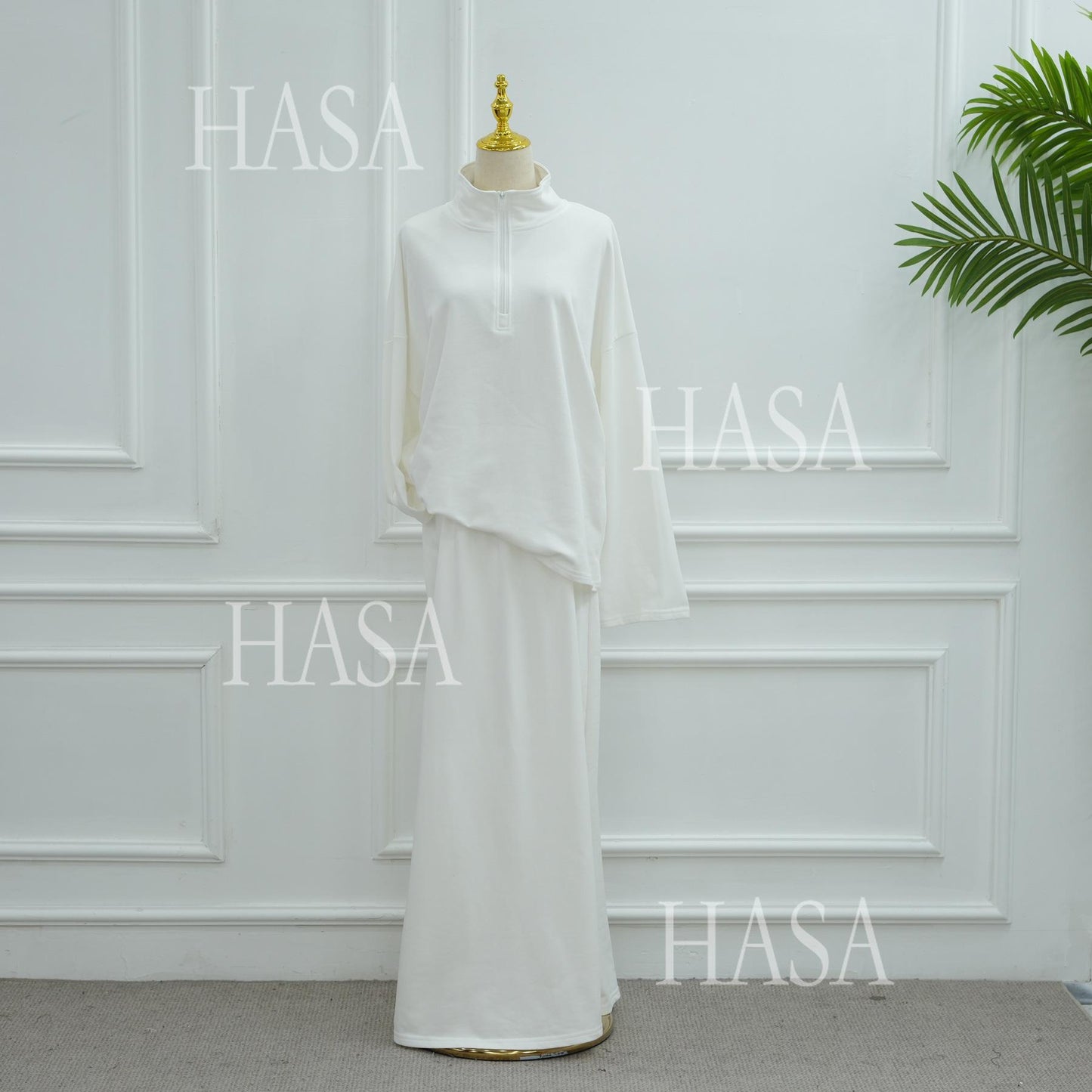 HASA HS6783 Cool Streetwear Maxi Skirt and Loose Top Set