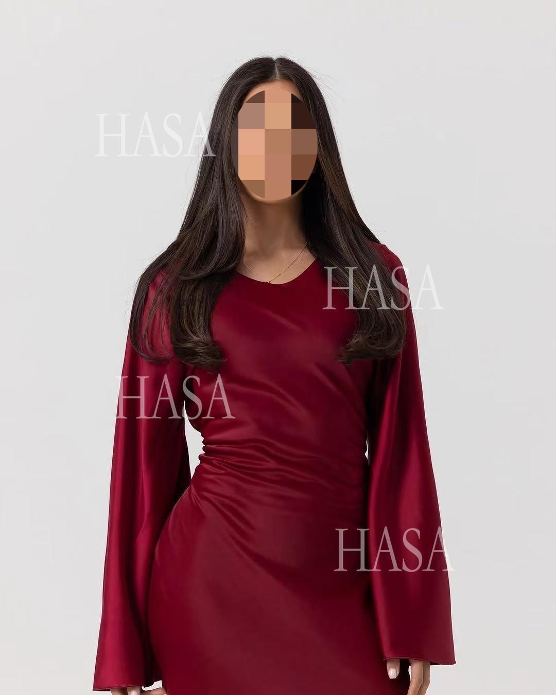 HS6491 Elegant Bell Sleeve Maxi Dress
