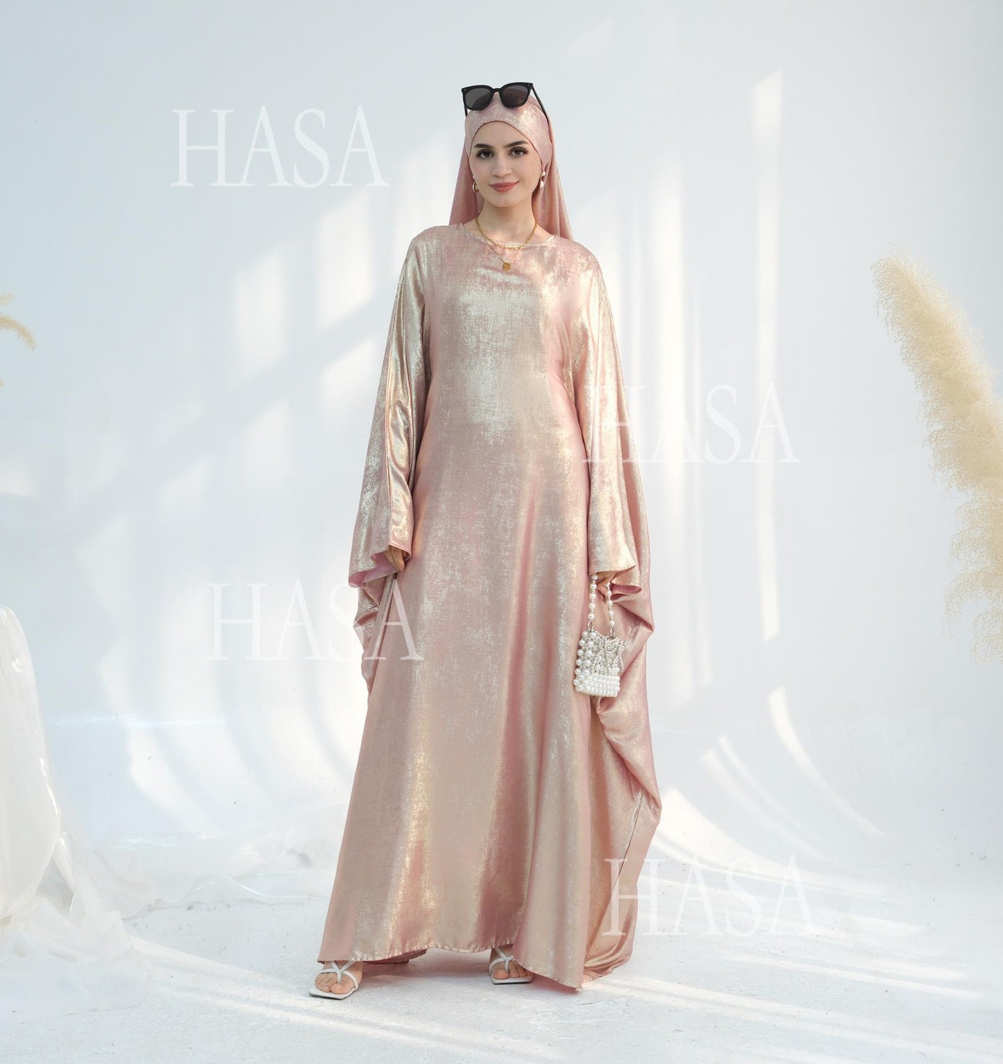 HS5879 Light-sensing Two-piece Dress | with Headscarf Design, The Overall Matching Is More Worry-free