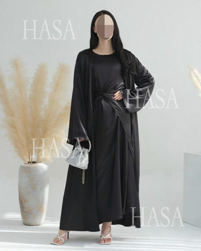 HS6581 Solid color three-piece women's long skirt suit