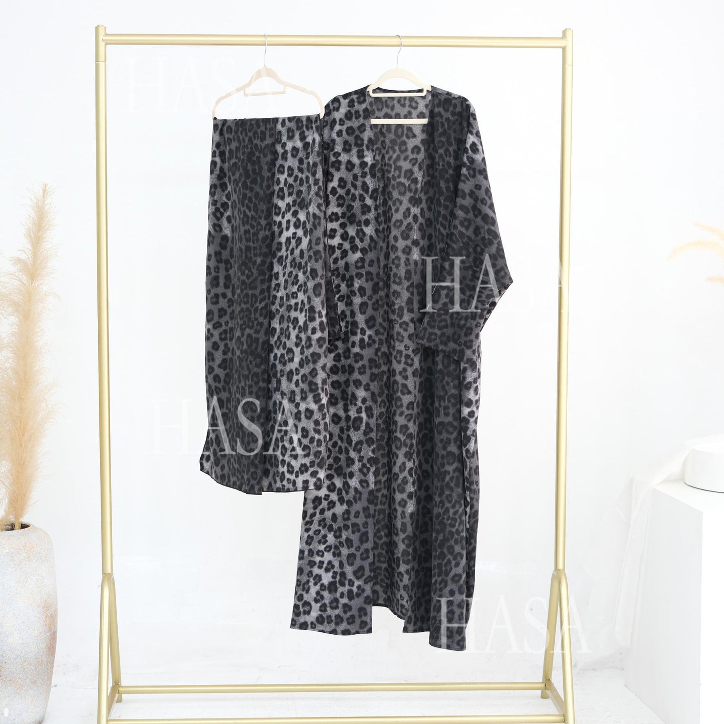 HS6576 Women's Printed Cardigan Abaya (with Optional Matching Headscarf)
