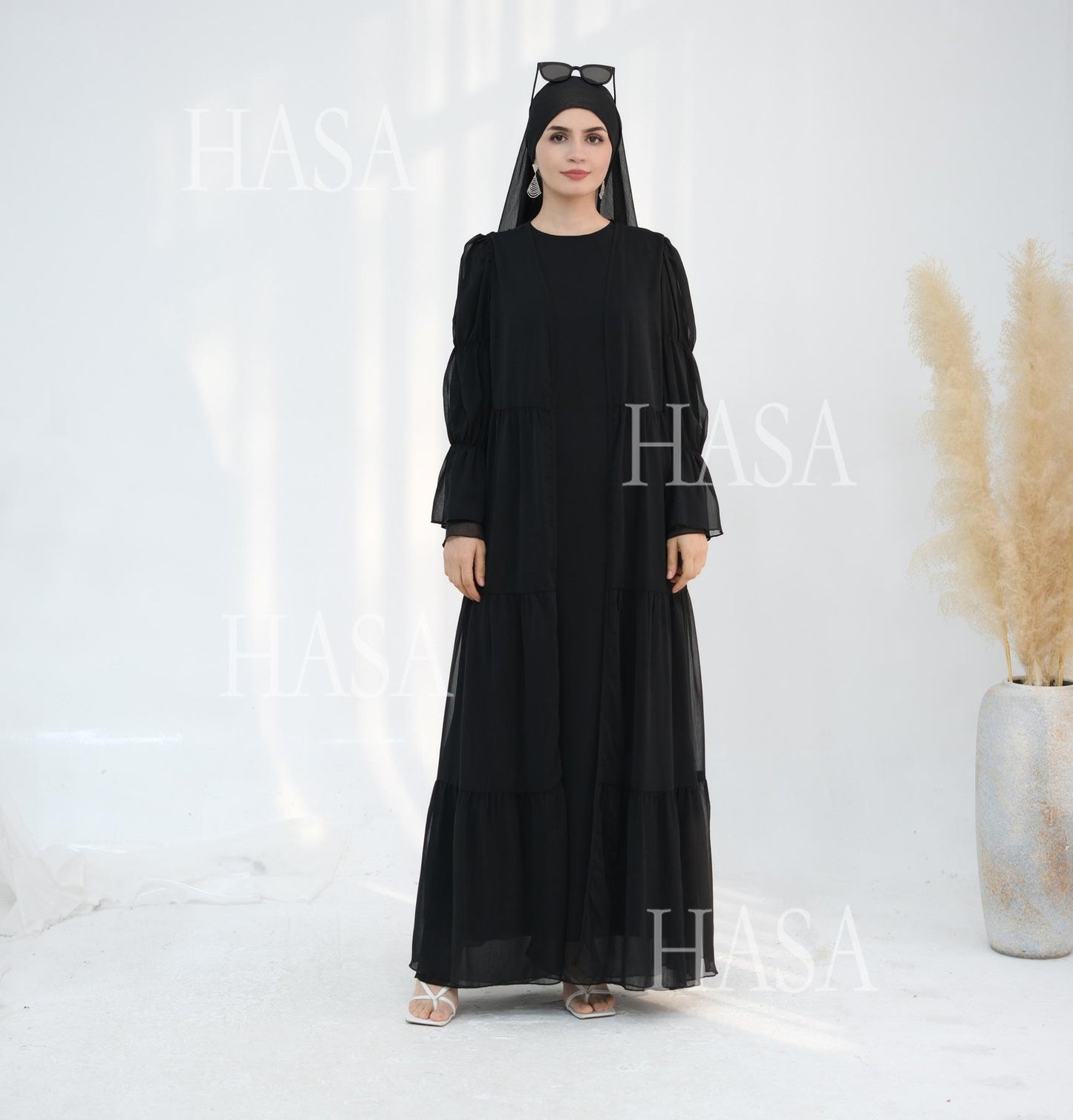 HS5881 Simple Two-piece Suit, A Dress Combination That Combines Comfort and Elegance closed abayas