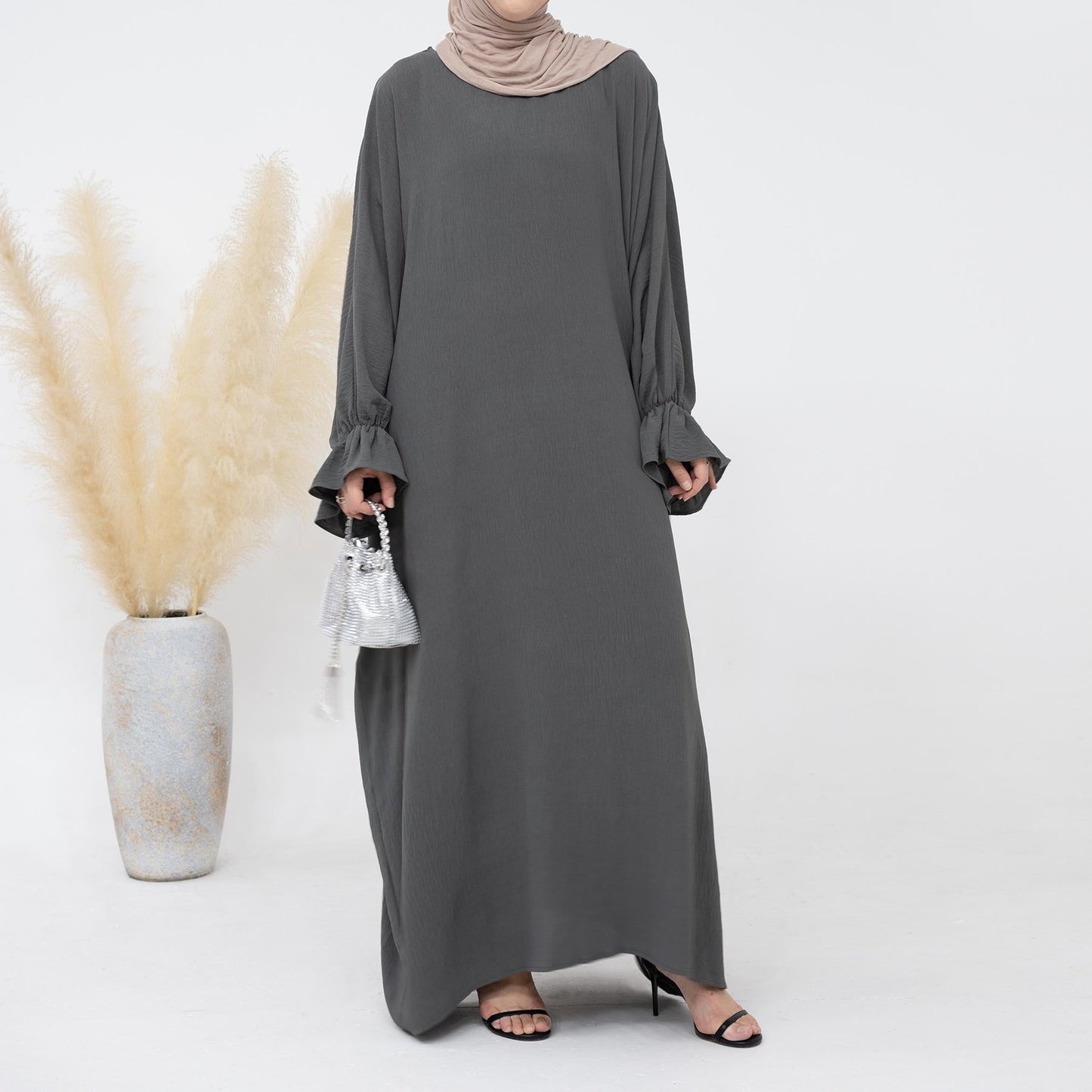 HASASERIES HS0996 1pcs Solid Color Abaya Dress