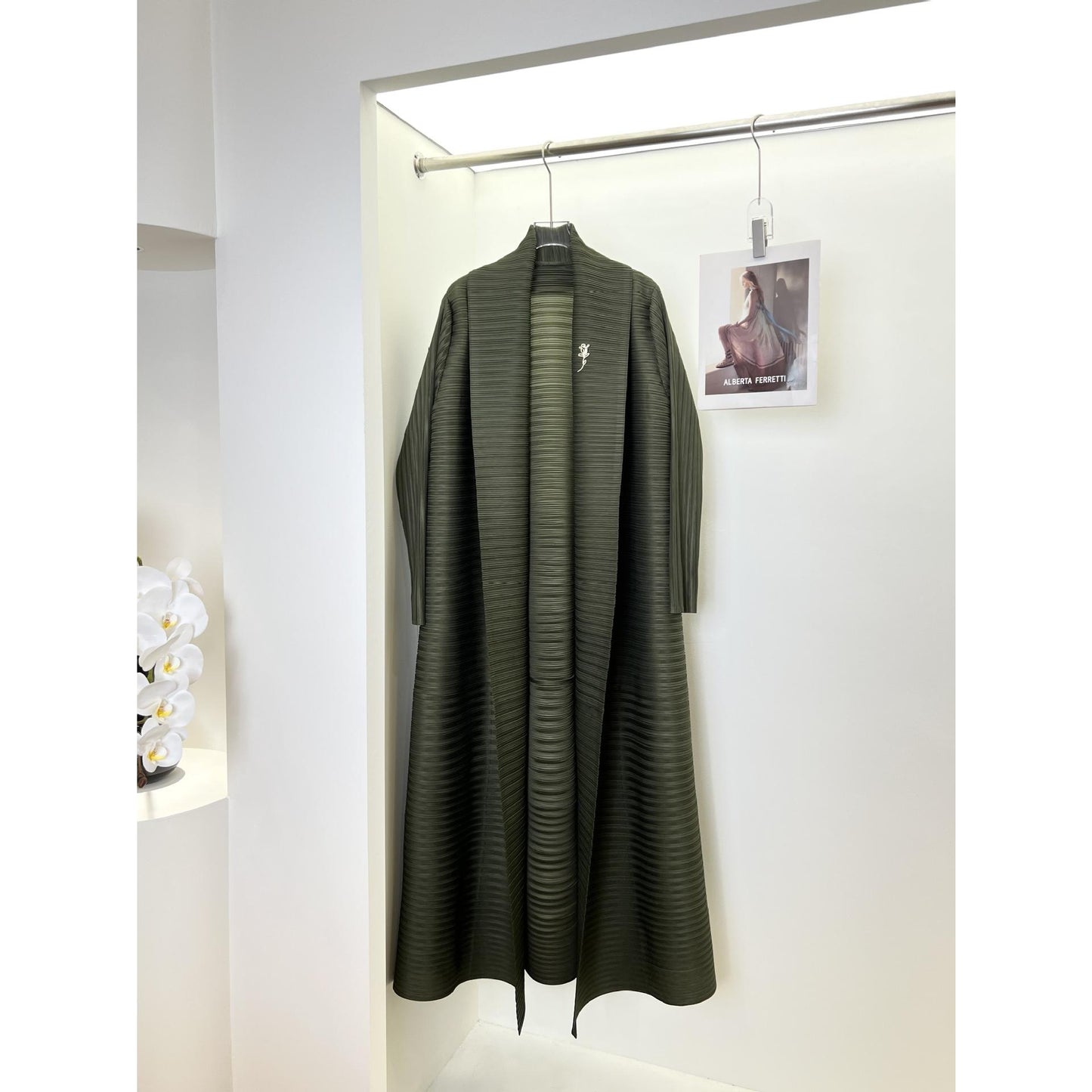 HS6729 Chocolate Crinkle | Brown Textured Open Abaya