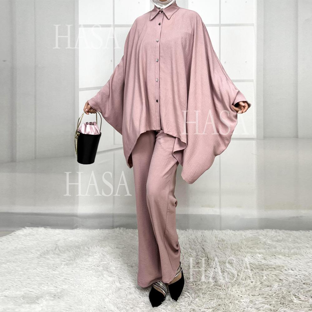 HS5855 High-end Crepe Linen Two-piece Suit (headscarf Not Included), Stylish and Simple, Showing Elegance