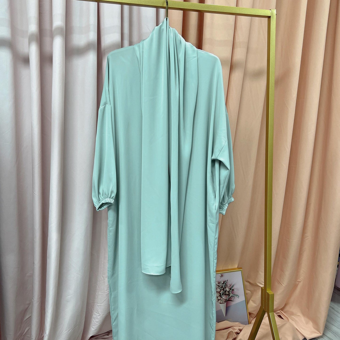 HS10049  New Middle East Dubai Turkish Robe Dress with Hijab hoody abaya