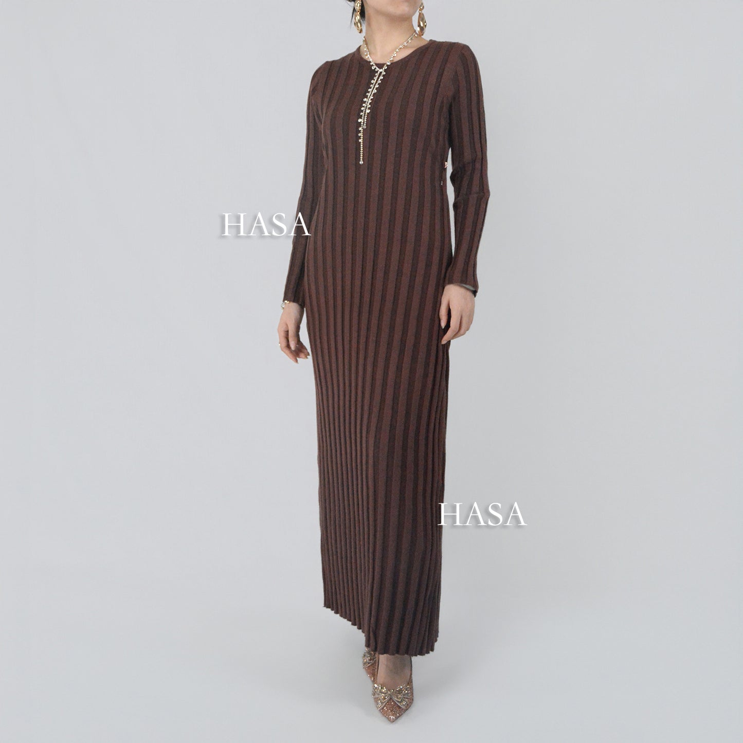 HS0112 Knitted long dress warm for autumn and winter