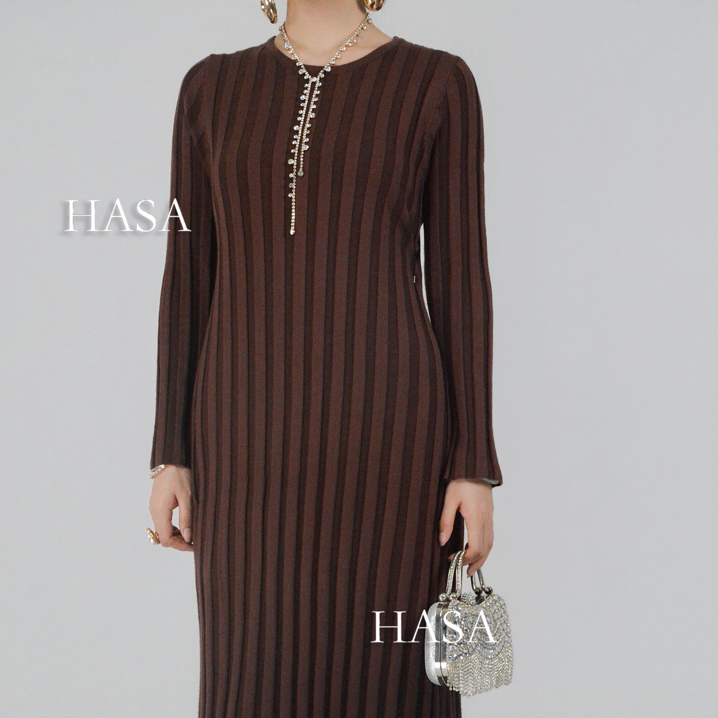HS0112 Knitted long dress warm for autumn and winter