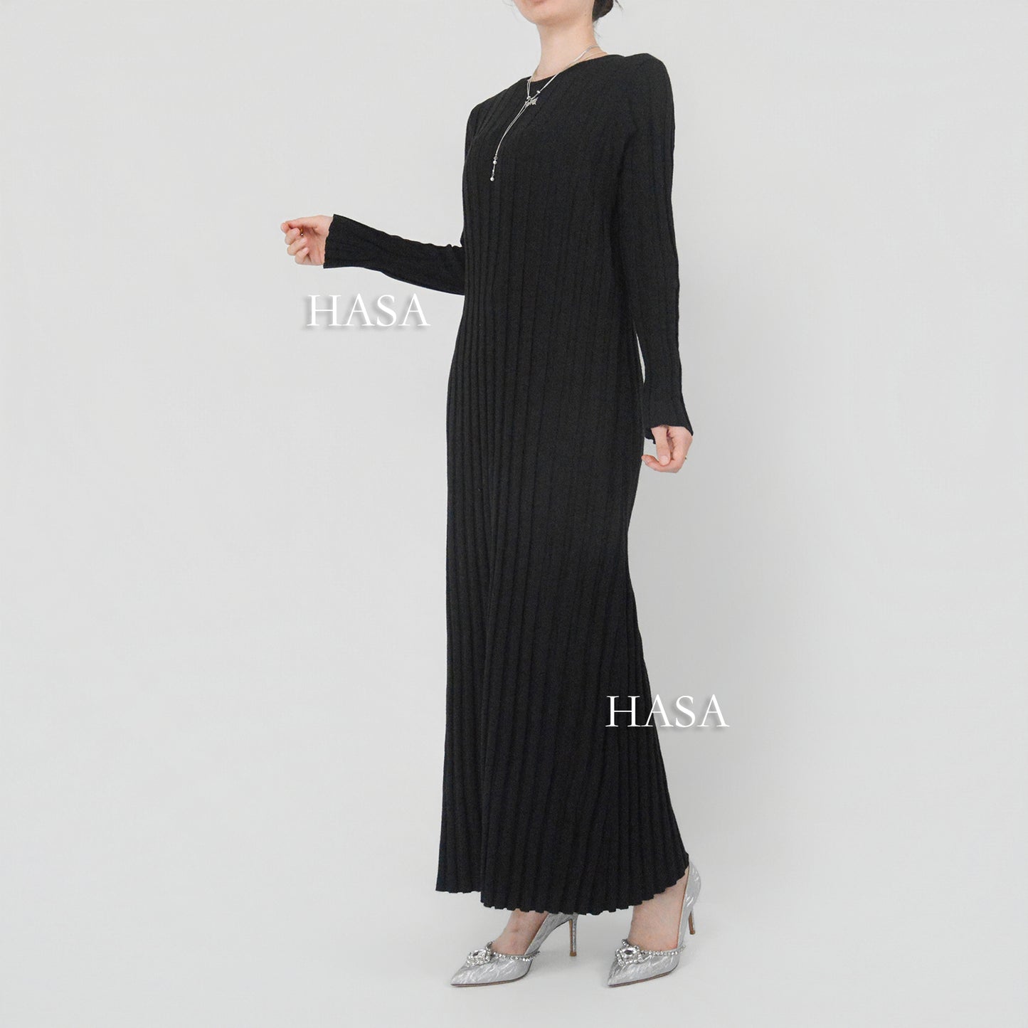 HS0112 Knitted long dress warm for autumn and winter