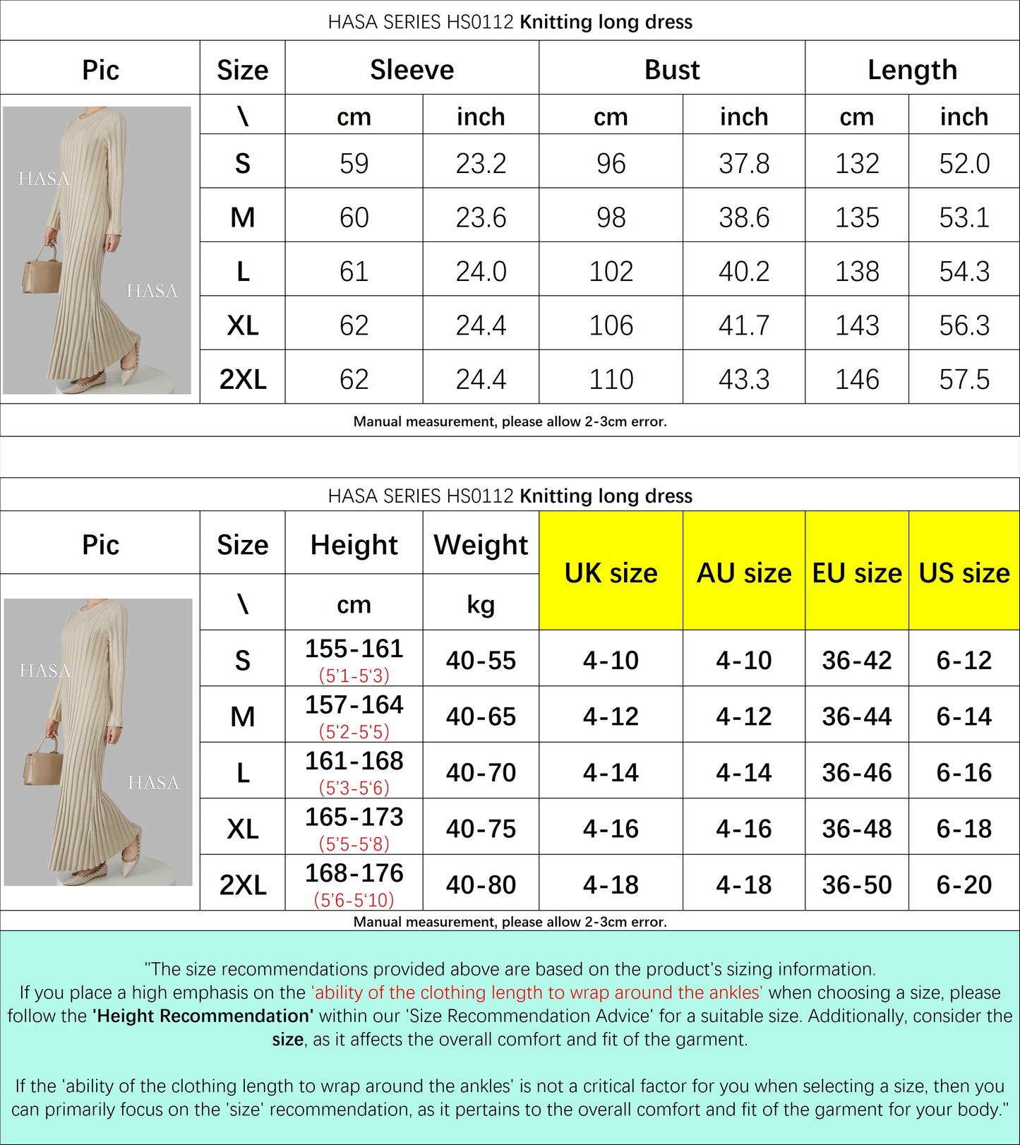 HS0112 Robe tricotée en tissu tricoté automne et hiver