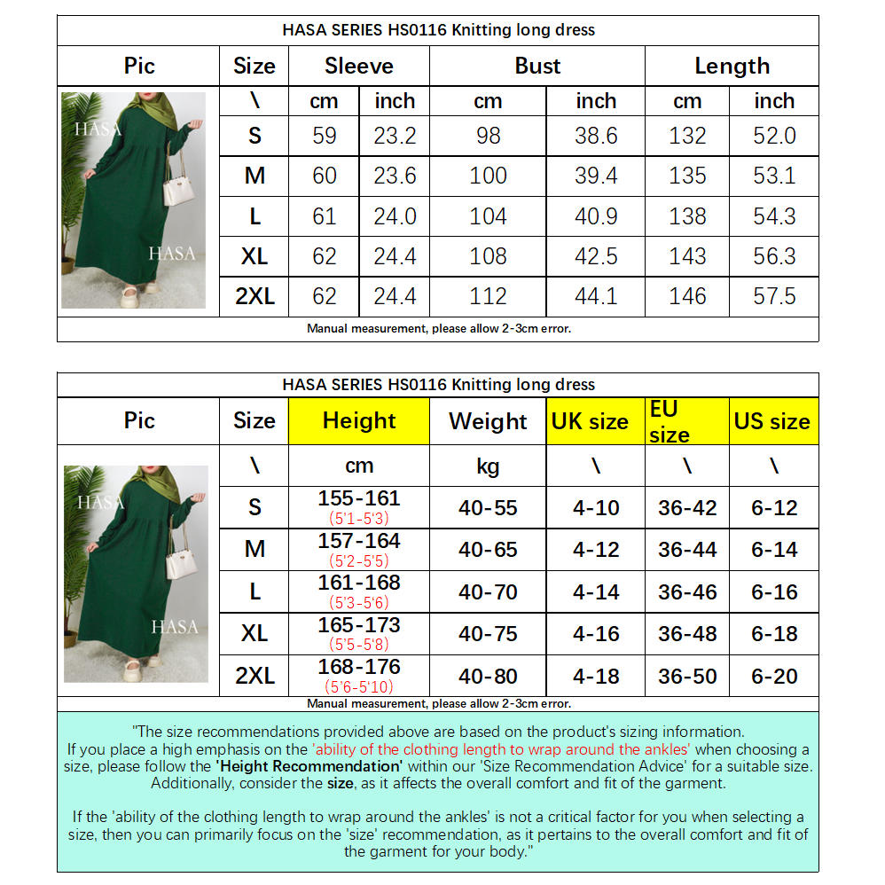HS0116 Solid colour knitted long dress in Loose fitting waist