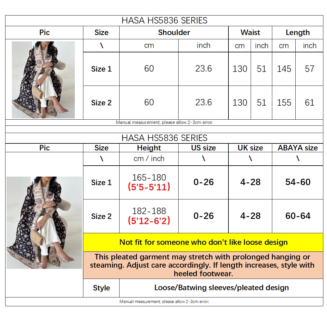 HASA Inclusive Sizing Crinkle Pleated Georgette Ramadan Stretchy Abaya-1