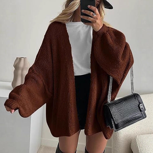 HS6673 Knitted Top Casual Loose-fitting Cardigan