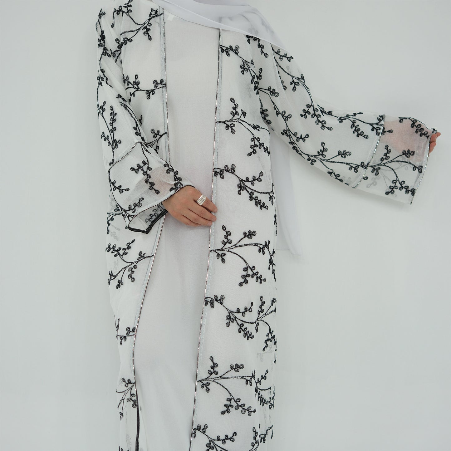 HS6623 Full-body embroidered long cardigan (optional inner layer)