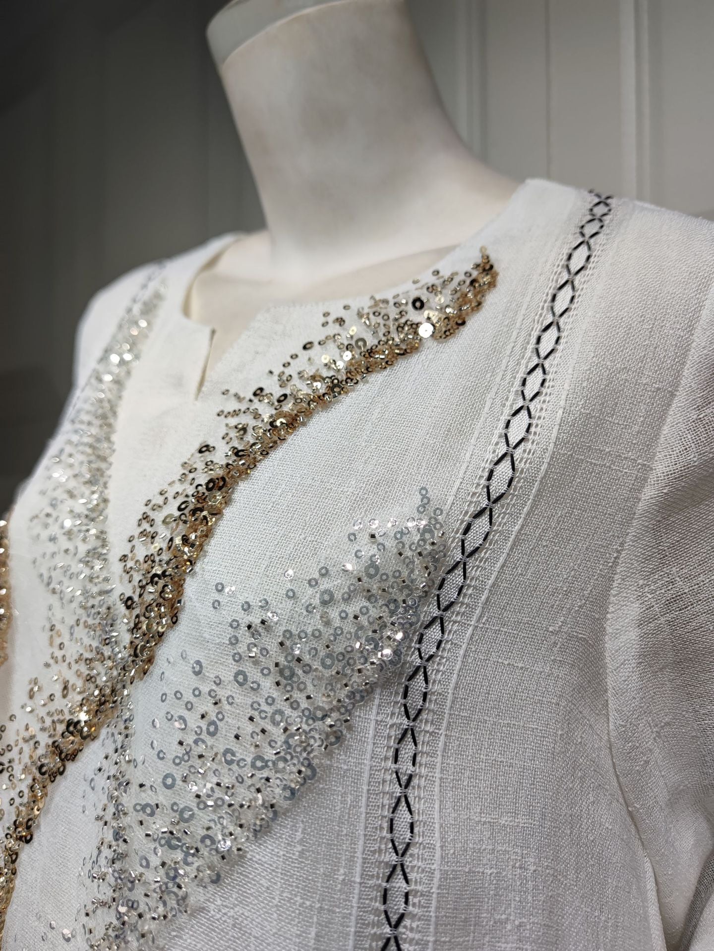 HS6637  Mesh Sequined Embroidered Long Dress