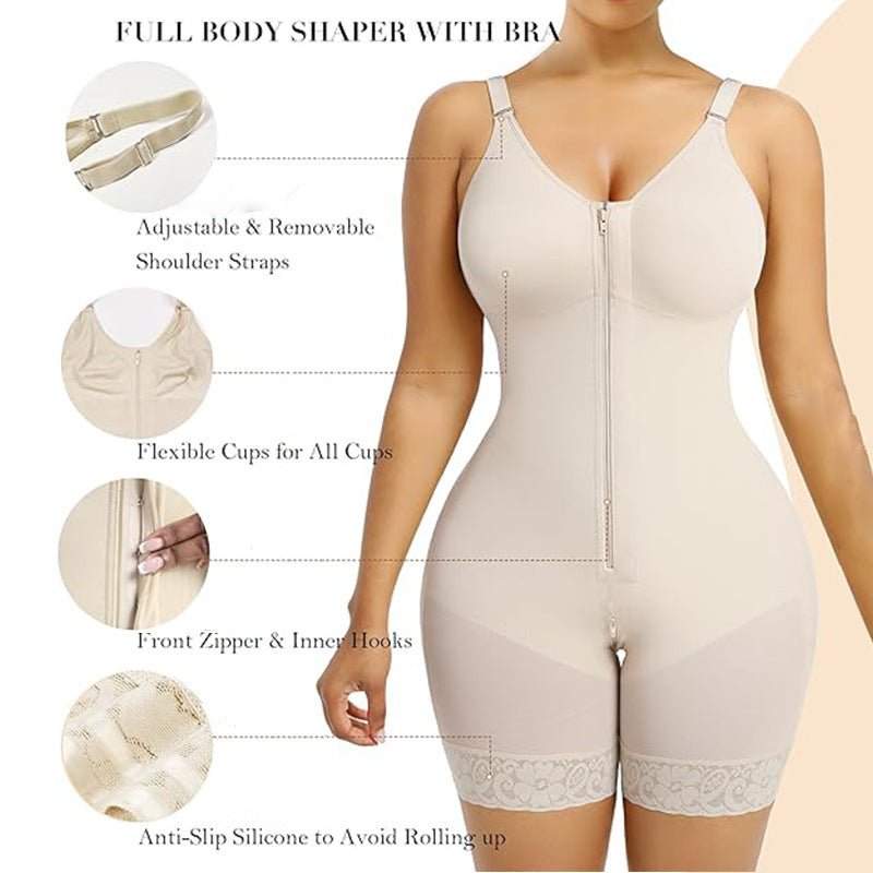 HS6674  One-piece zippered shapewear (with integrated bra)