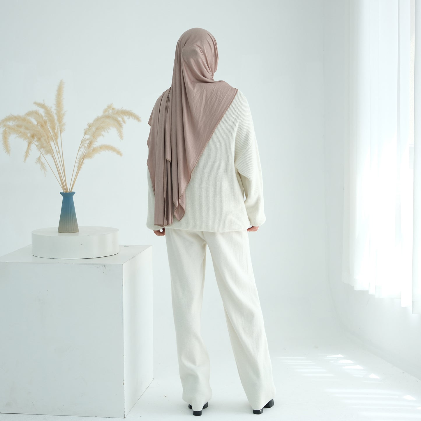 HS6594 Autumn and Winter Thickened Knitted Suit | Simple Solid Color Two-piece Suit
