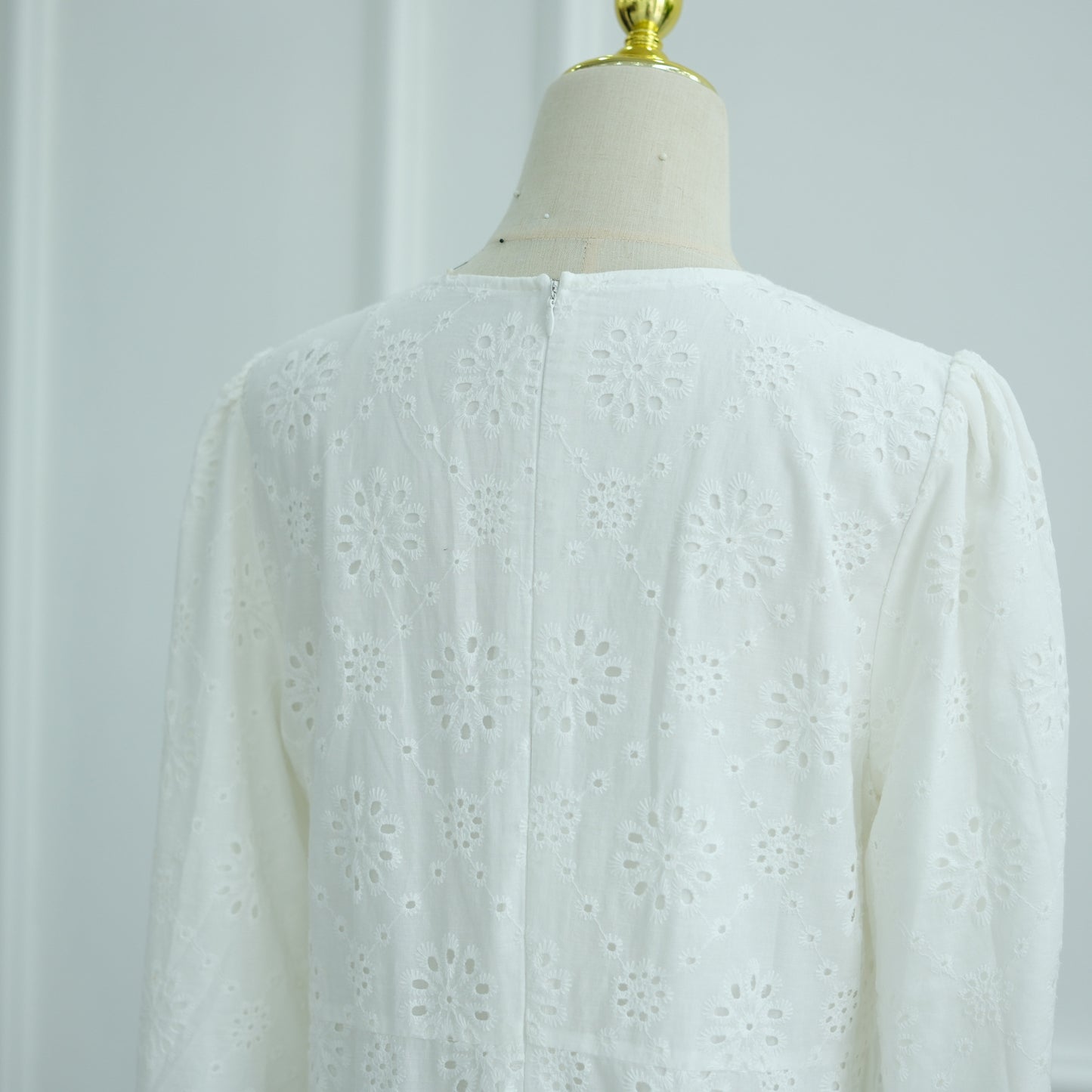 HS6630 Cotton embroidered flower long dress