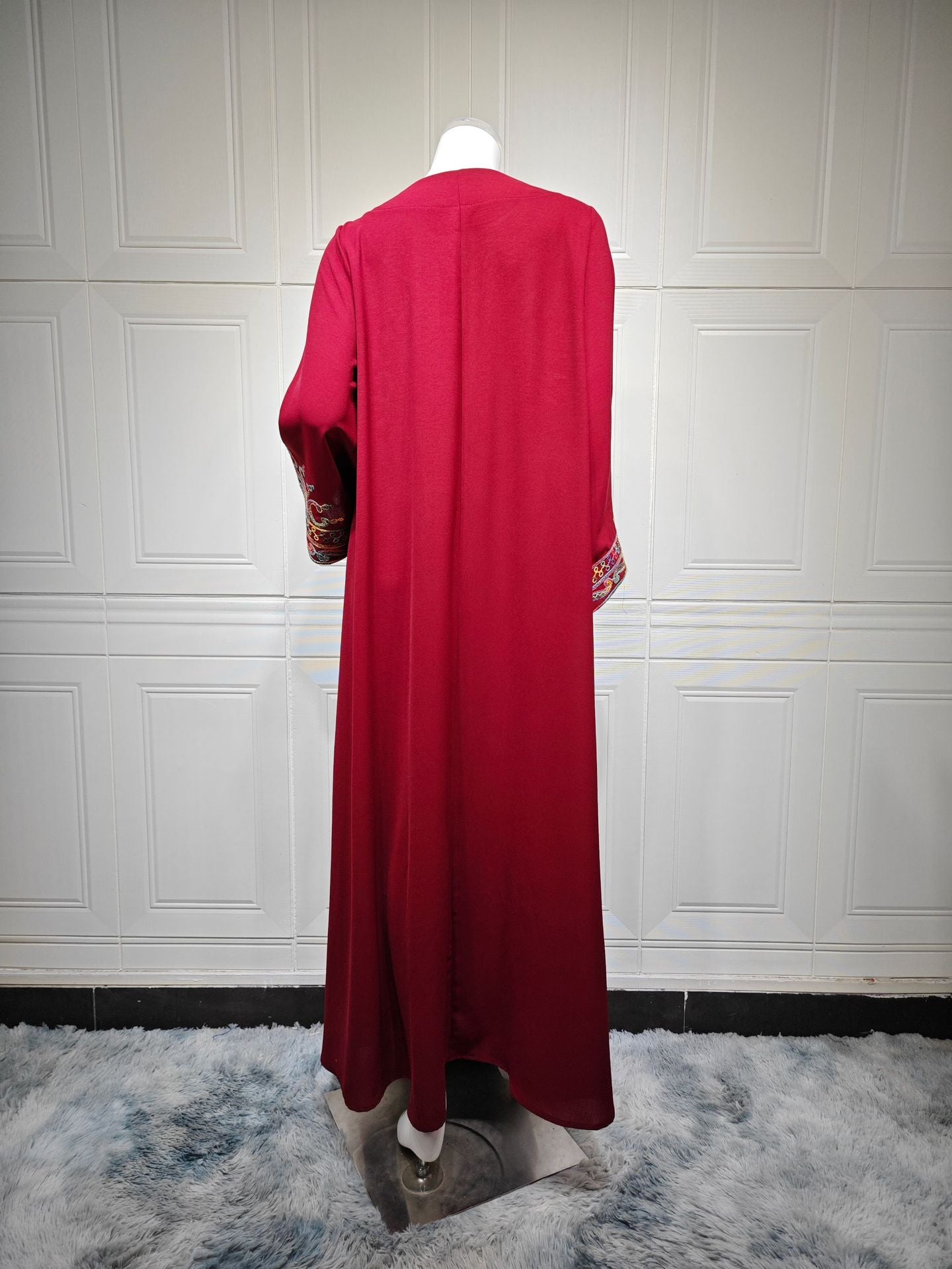 HS6666 Embroidered long wide-sleeved dress | Comfortable fit, easy to wear