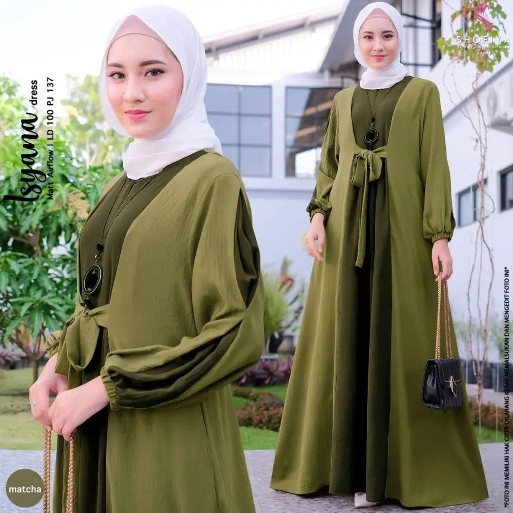 HS0509 taille haute manches longues jupe longue abaya 