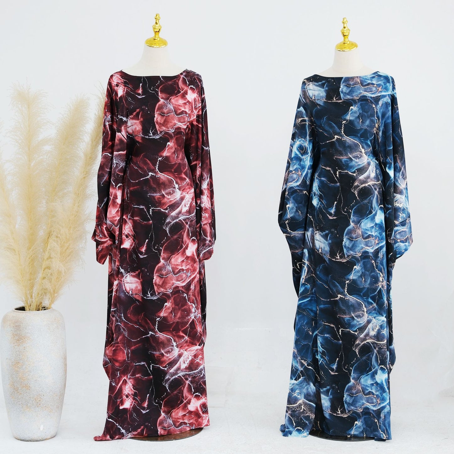 HS6621  Printed Long-sleeved Dress (with Optional Headscarf)