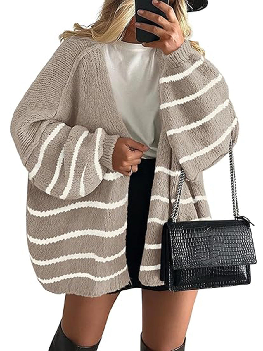 HS6673 Knitted Top Casual Loose-fitting Cardigan