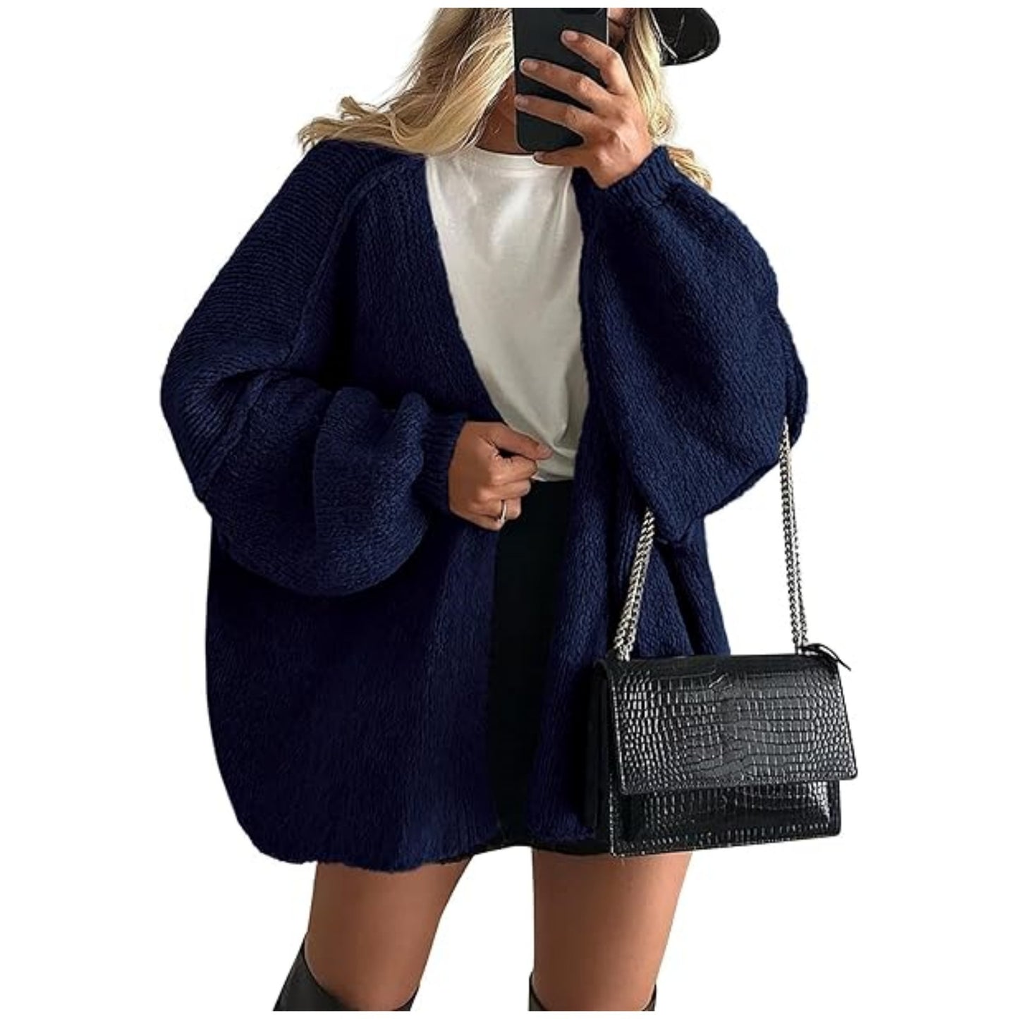 HS6673 Knitted Top Casual Loose-fitting Cardigan