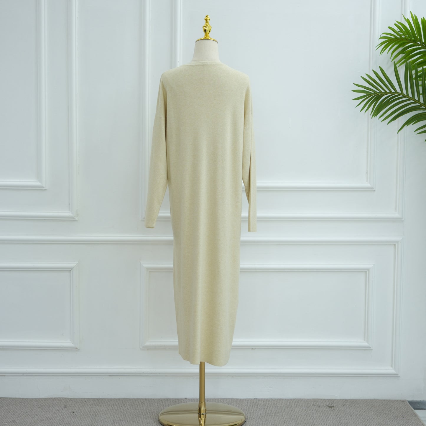 HS6598 Autumn and Winter Knitted Dress, Long Solid Color (headscarf Not Included)