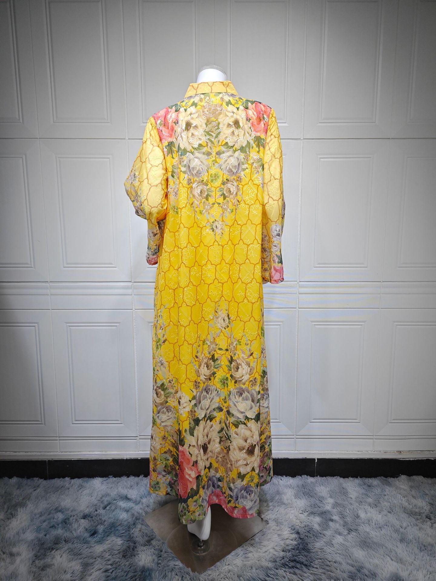 HS6636 Floral Print Embroidered Long Dress