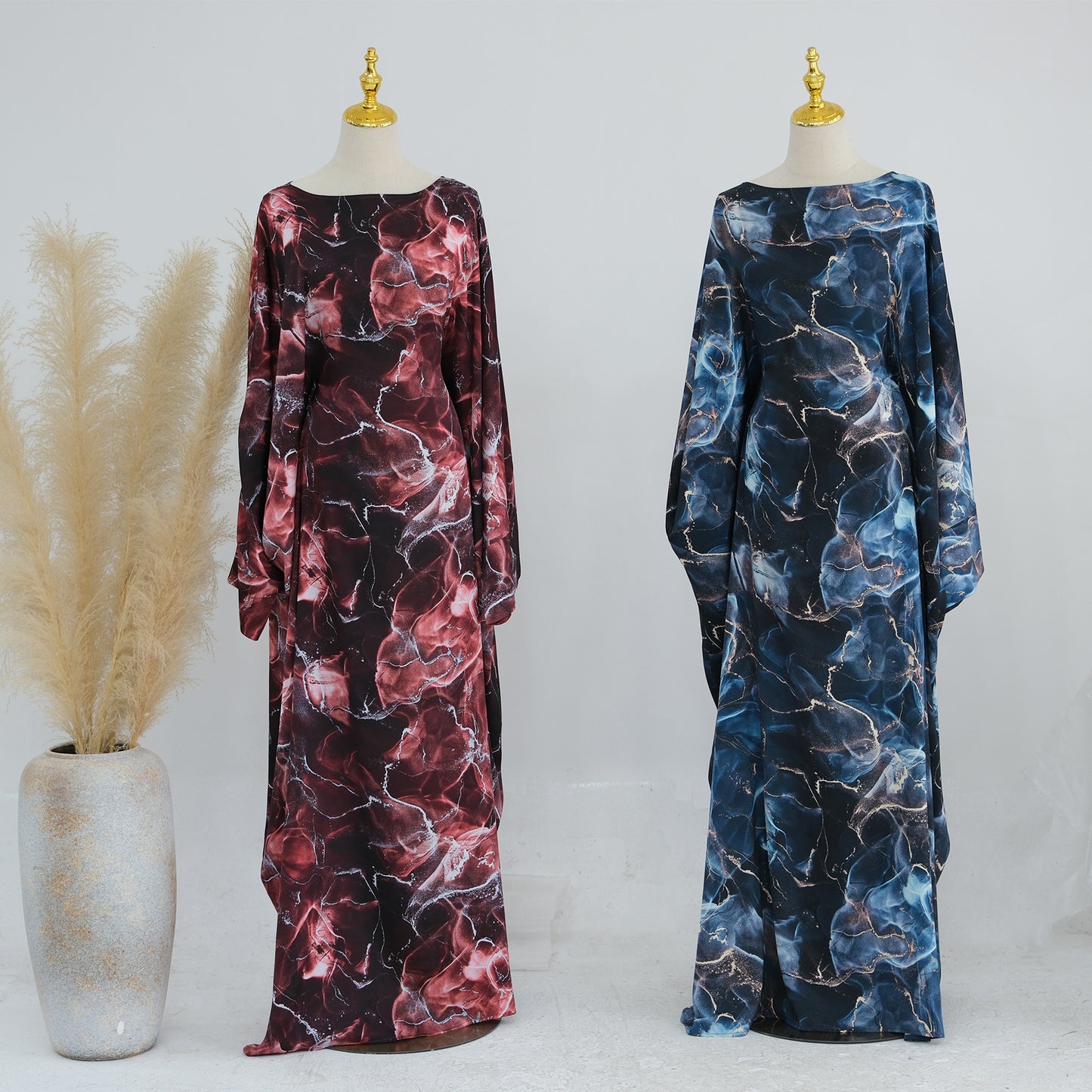 HS6621  Printed Long-sleeved Dress (with Optional Headscarf)