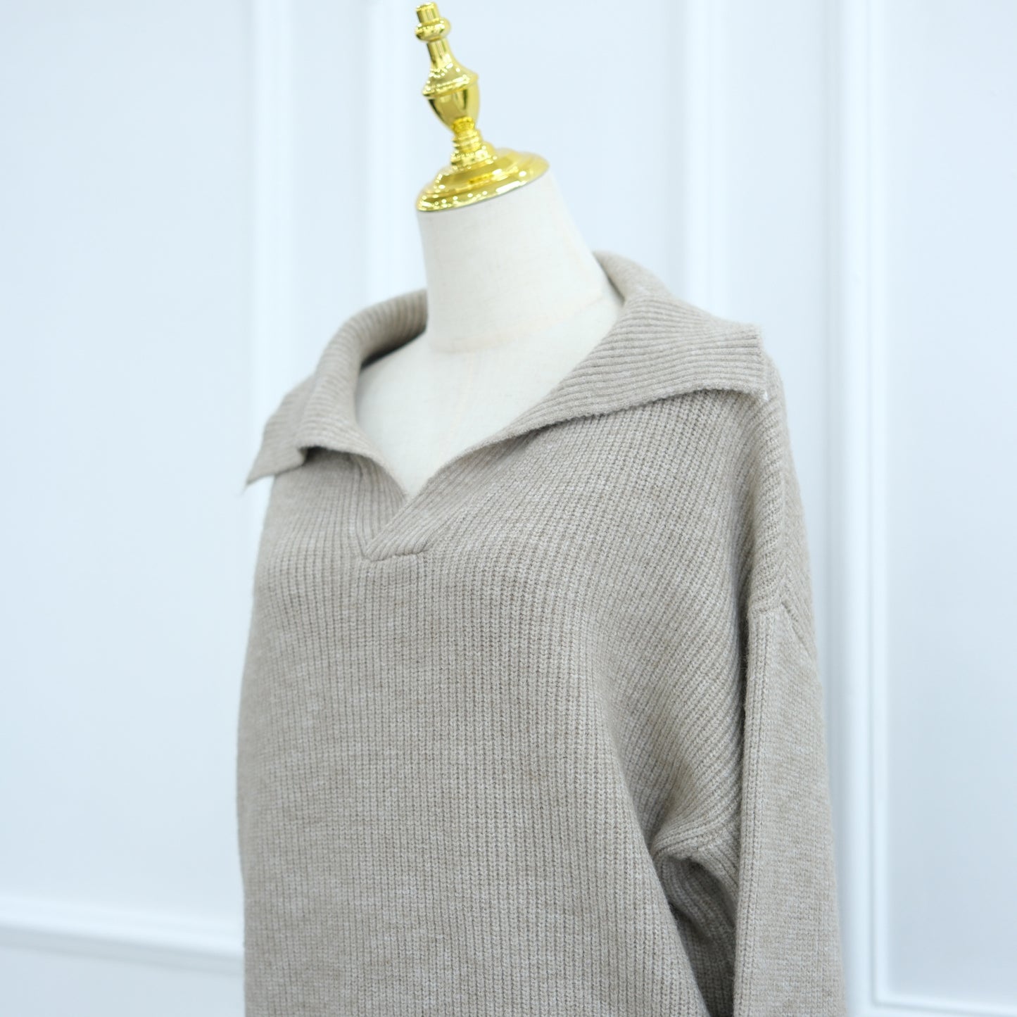 HS6594 Autumn and Winter Thickened Knitted Suit | Simple Solid Color Two-piece Suit