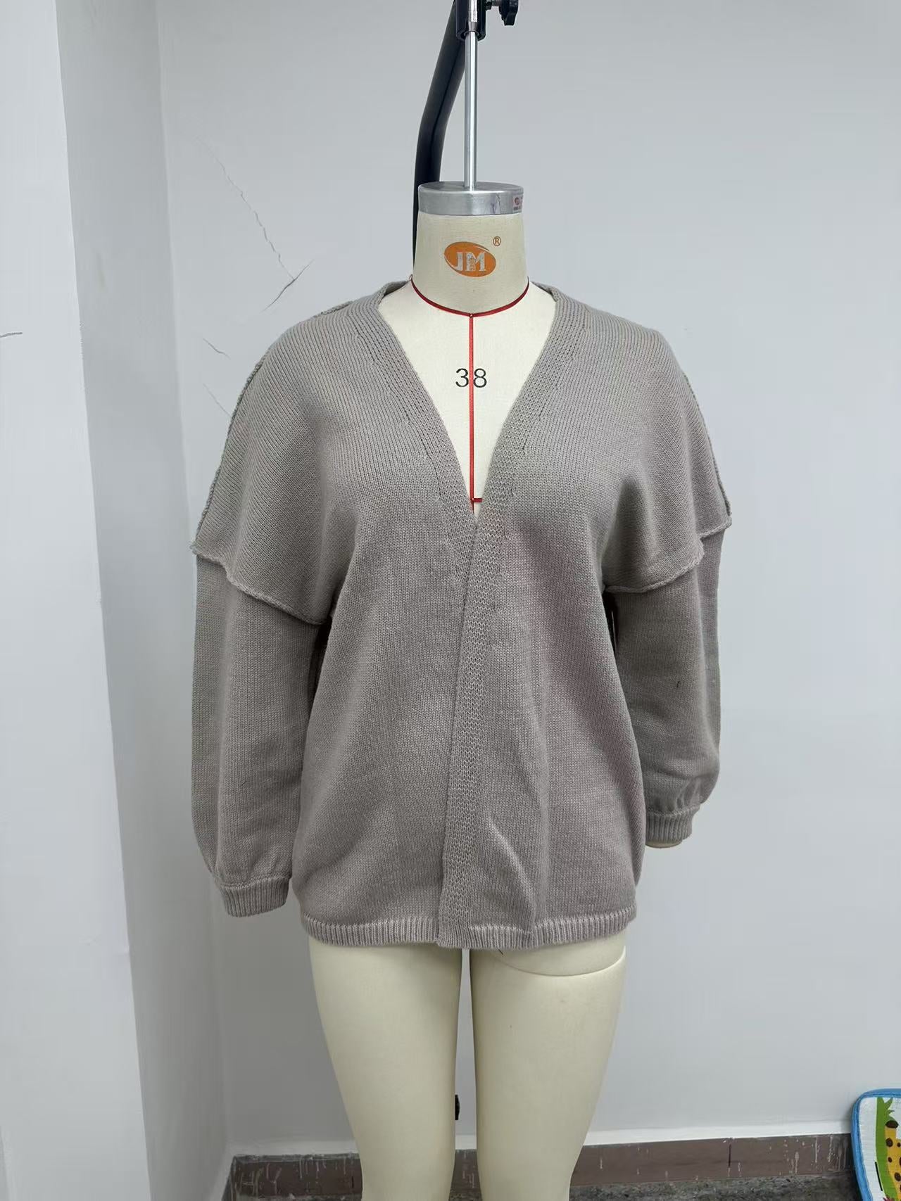 HS6673 Knitted Top Casual Loose-fitting Cardigan