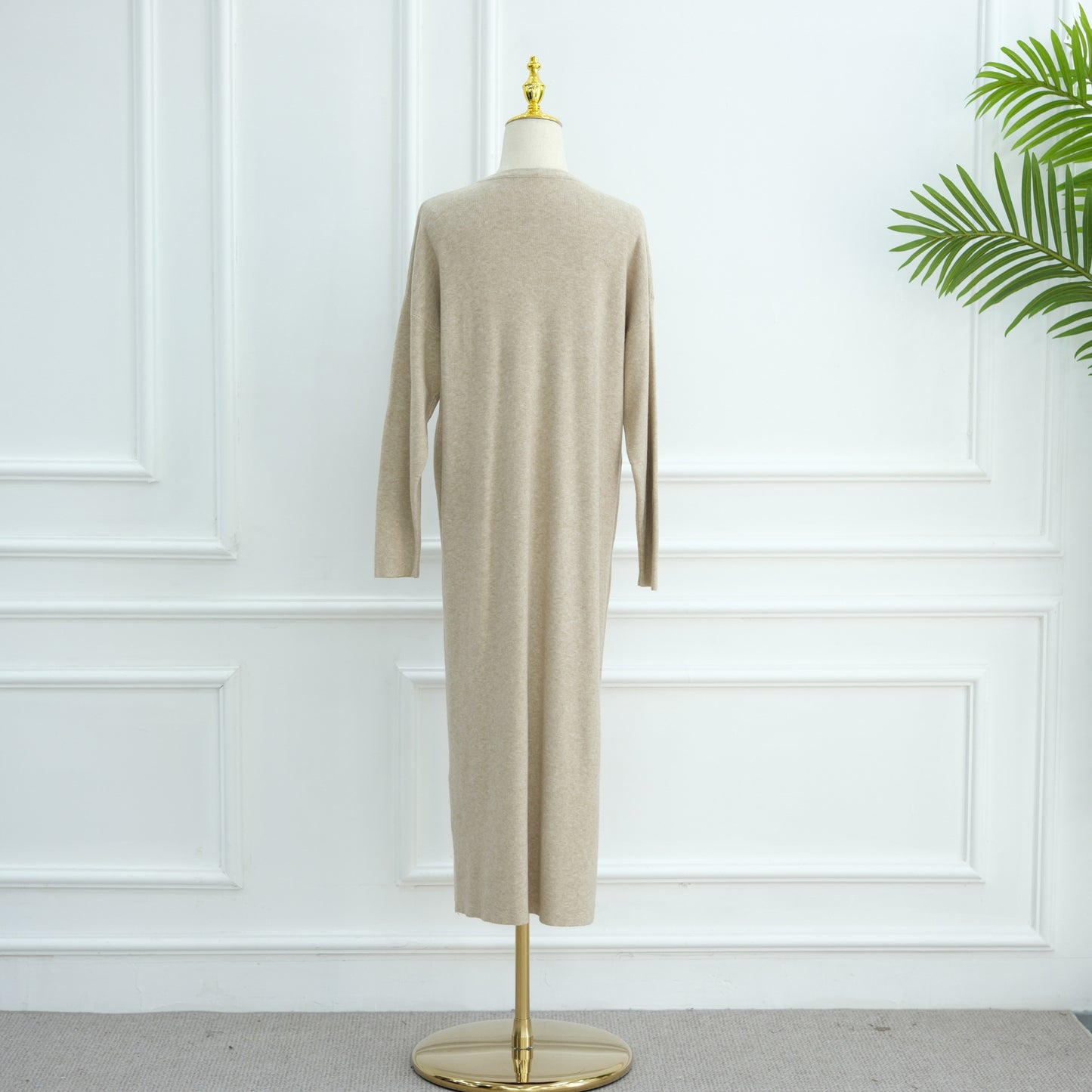 HS6598 Autumn and Winter Knitted Dress, Long Solid Color (headscarf Not Included)