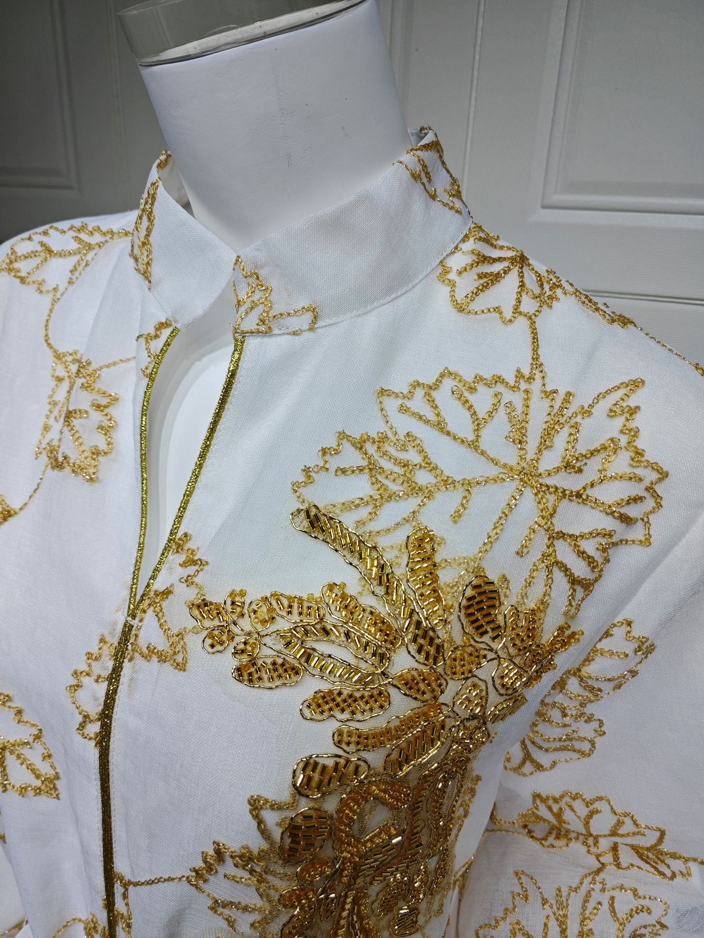 HS6651  Floral Print Long Dress, Elegant Stand-up Collar Evening Gown