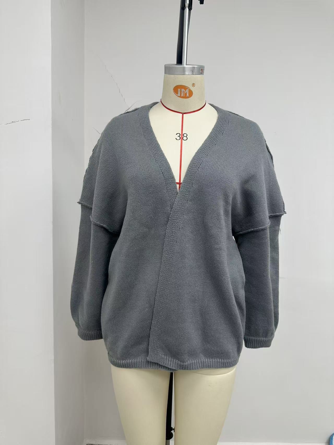 HS6673 Knitted Top Casual Loose-fitting Cardigan