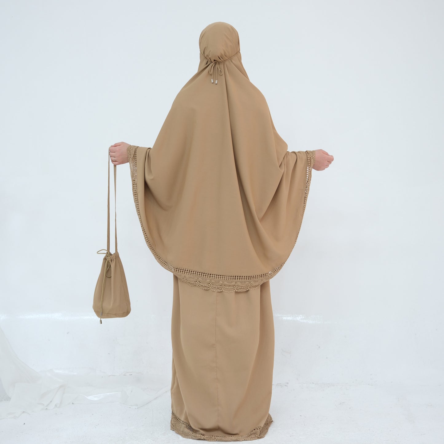 HS6615 Lace Prayer 4-Piece Set (Includes Prayer Mat and Storage Bag)