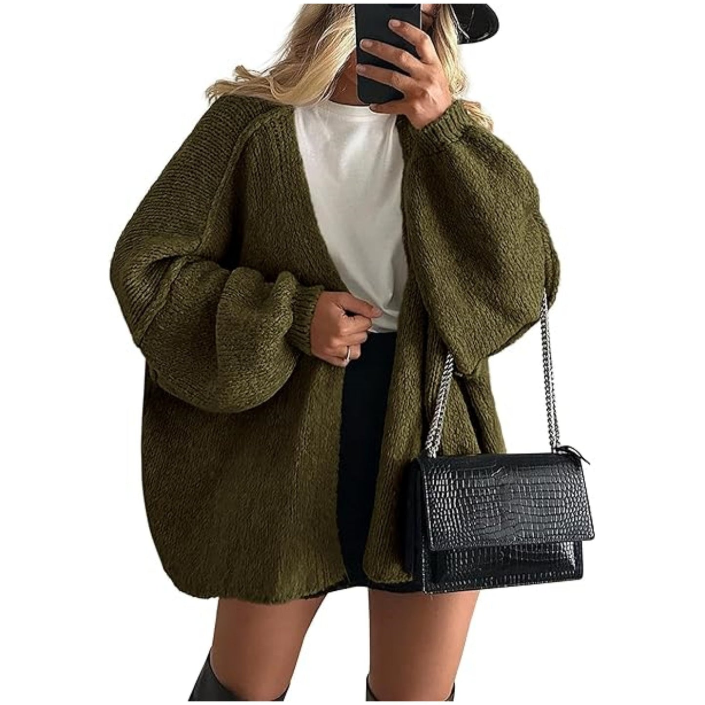 HS6673 Knitted Top Casual Loose-fitting Cardigan