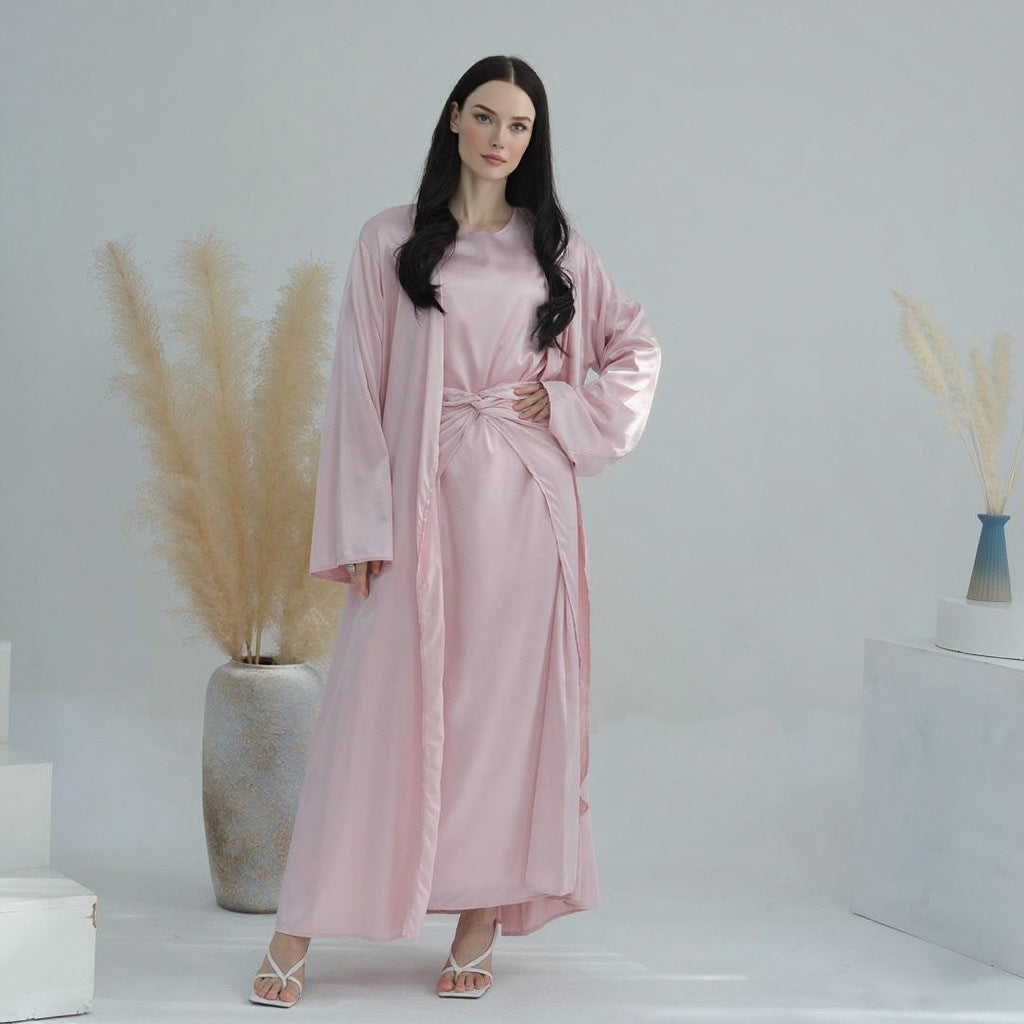 HS6581 Solid color three-piece women's long skirt suit