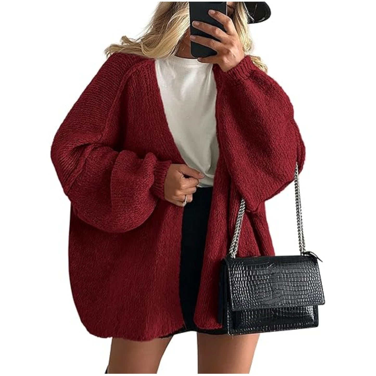 HS6673 Knitted Top Casual Loose-fitting Cardigan
