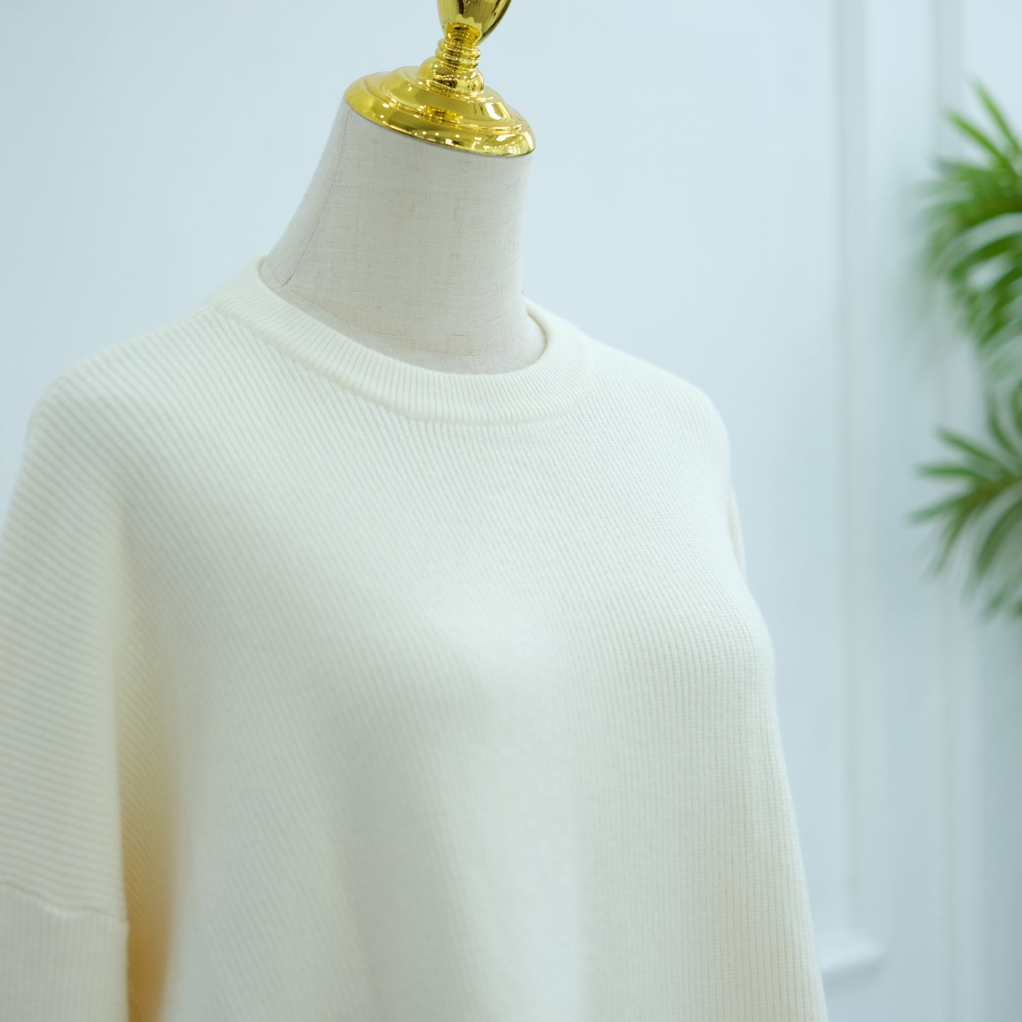 HS6599 Autumn and Winter Thickened Knitted Suit Solid Color Two-piece Suit (excluding Headscarf) Top + Trousers