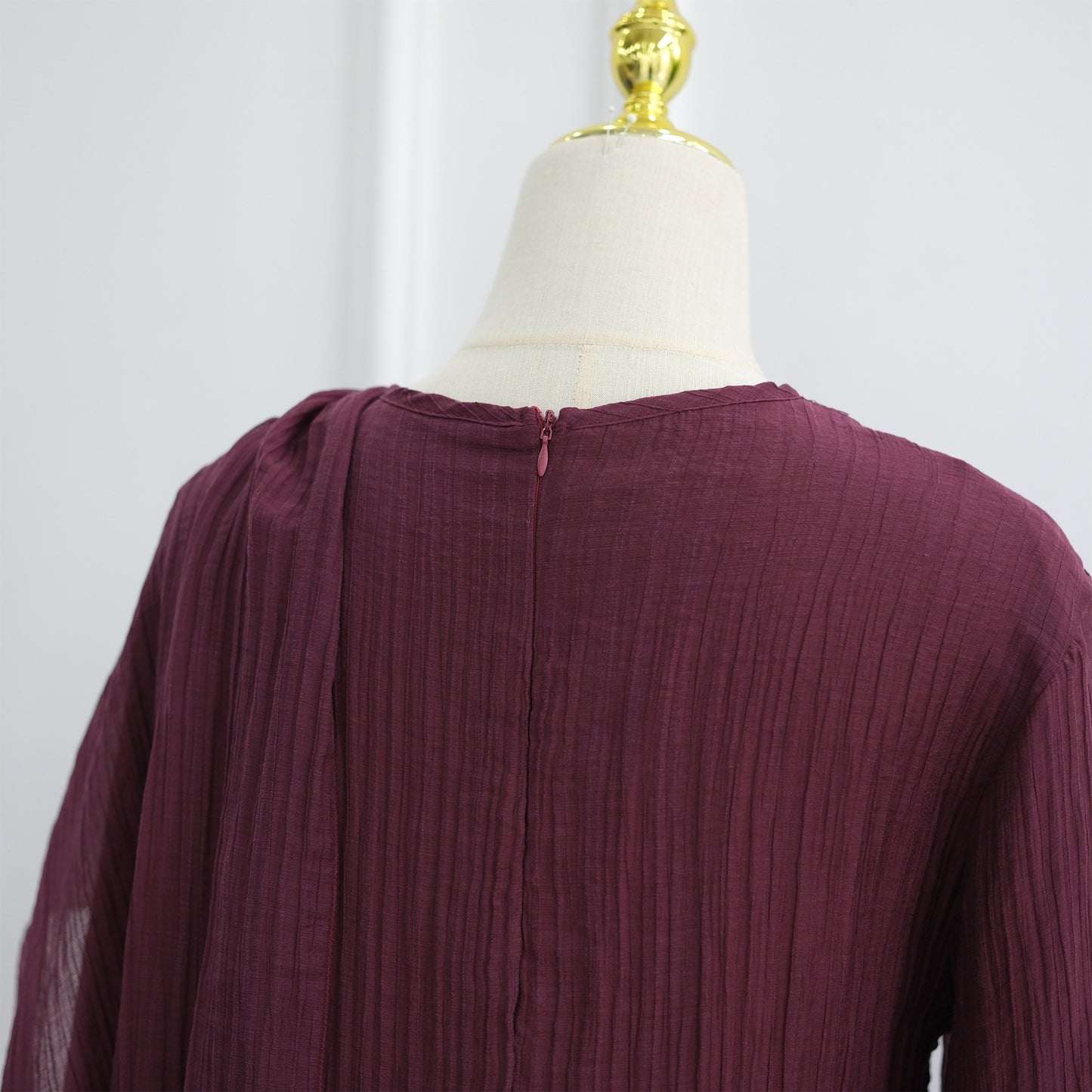 HS6629 Design Solid Color Double Layer Dress