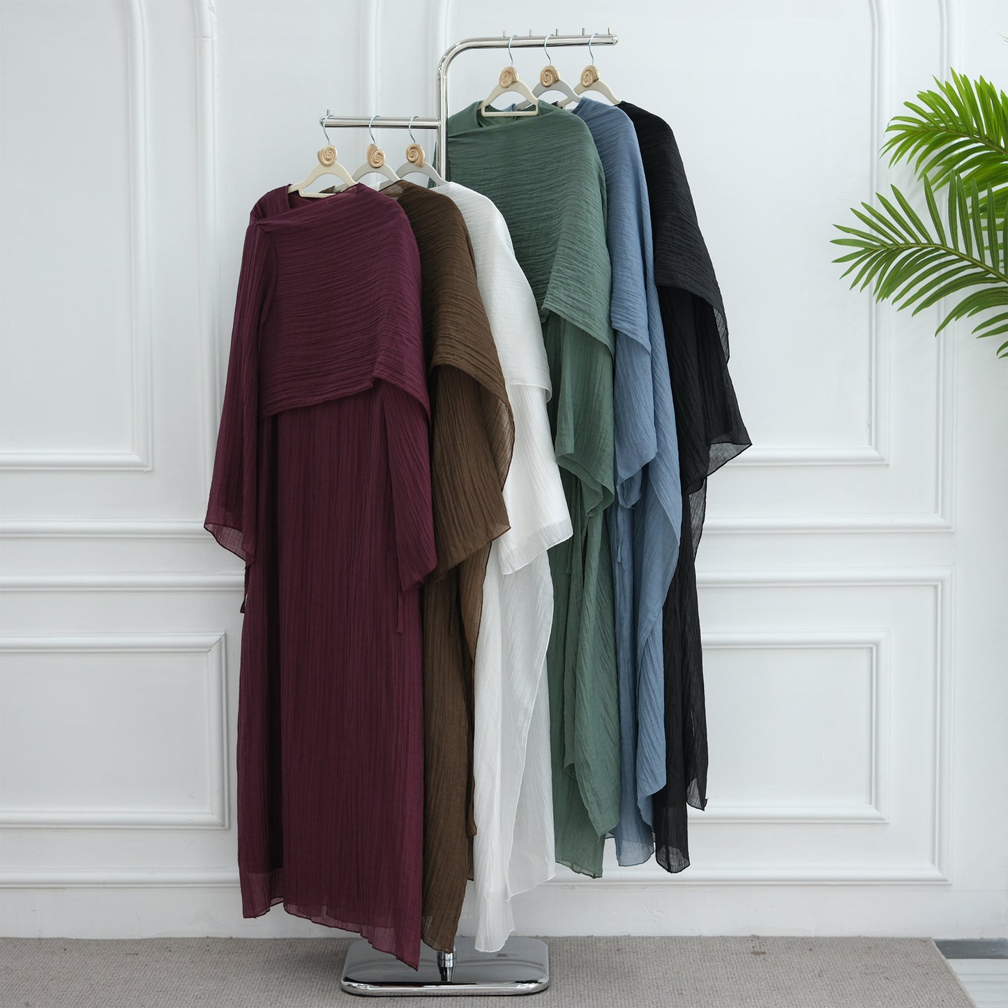 HS6629 Design Solid Color Double Layer Dress