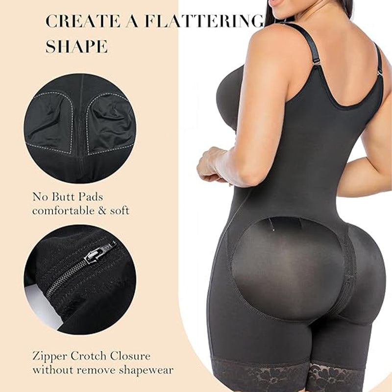 HS6674  One-piece zippered shapewear (with integrated bra)