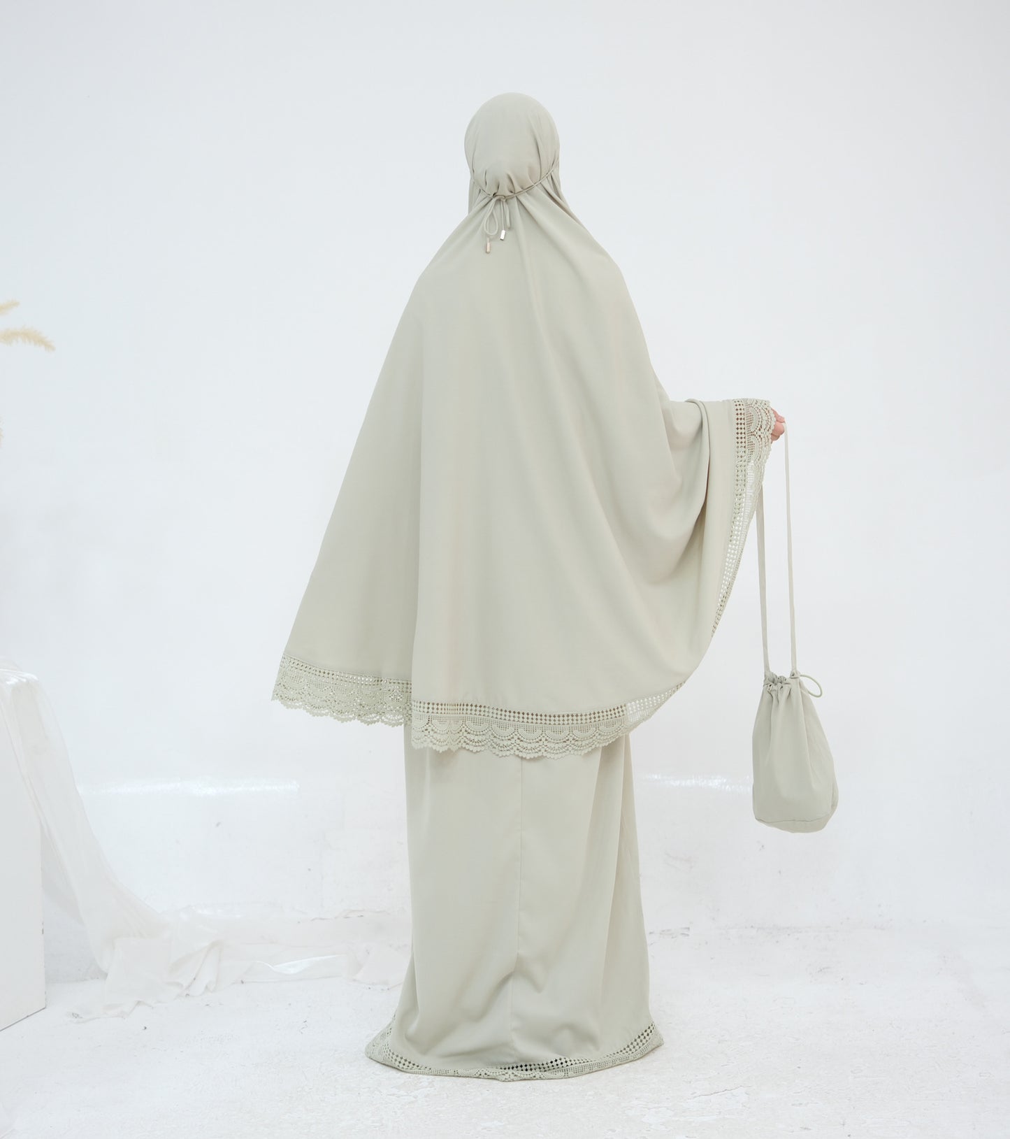 HS6615 Lace Prayer 4-Piece Set (Includes Prayer Mat and Storage Bag)