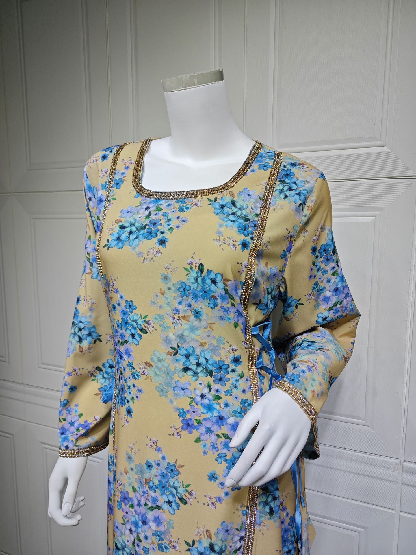 HS6642 Floral print long dress